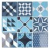 Artemio Stickers Muraux 18 Stickers Carreaux De Ciment Mosaïque Bleus 8x8cm -Papiers peints Soldes 18 stickers carreaux de ciment mosaique bleus 8x8cm