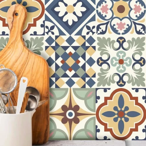 STC Stickers Muraux 6 Stickers à Carreaux De Ciment 15x15cm 4 STC Stickers Muraux 6 Stickers à Carreaux De Ciment 15x15cm – Image 2