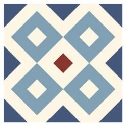 STC Stickers Muraux 6 Stickers Carreaux De Ciment Bleu 15x15cm