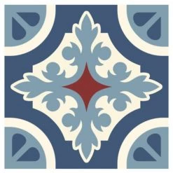 Somagic Stickers Muraux 6 Stickers Carreaux De Ciment Bleu 15x15cm