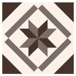 STC Stickers Muraux 6 Stickers Carreaux De Ciment Marron 15 X 15 Cm