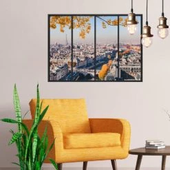 STC Stickers Muraux Autocollant Mural Paris Trompe L'oeil 70x50cm -Papiers peints Soldes autocollant mural paris trompe l oeil 70x50cm 1