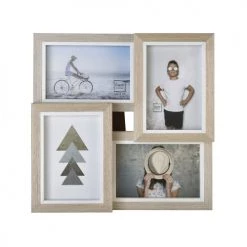 EMDE Cadres Et Albums Photos Cadre Multivues Liserés 4 Photos En Bois Blanc