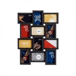 Wadiga Pêle-mêle Photos Cadre Photo Pêle-mêle Noir 12 Photos 58,5x44,5x2,5cm