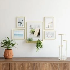 Umbra Cadres Et Albums Photos Jeu De 5 Porte Photos Avec 1 Porte Plante, Métal -Papiers peints Soldes jeu de 5 porte photos avec 1 porte plante metal 3