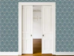 Le Grand Cirque Papiers Peints Papier Peint Adhésif Gatsby Bleu Orage 80cmx2m50 -Papiers peints Soldes papier peint adhesif gatsby bleu orage 80cmx2m50 4