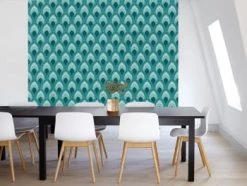 Le Grand Cirque Papiers Peints Papier Peint Adhésif Plumes De Paon 80cmx2m50 -Papiers peints Soldes papier peint adhesif plumes de paon malachite 80cmx2m50