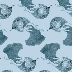 Atelier Mouti Papiers Peints Papier Peint Bleu Imprimé Animal -Papiers peints Soldes papier peint bleu imprime animal 1