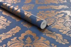 Boutique Papiers Peints Papier Peint Damaris Bleu 1005x52cm -Papiers peints Soldes papier peint damaris bleu 1005x52cm 2