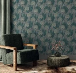 Hexoa Papiers Peints Papier Peint éventail Deep Green 53x1000cm