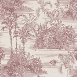 Hexoa Papiers Peints Papier Peint Exotique Toile De Jouy Rouge 53x1000cm -Papiers peints Soldes papier peint exotique toile de jouy rouge 53x1000cm 2