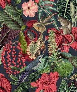 Hexoa Papiers Peints Papier Peint Fleurs Et Animaux 53x1000cm -Papiers peints Soldes papier peint fleurs et animaux 53x1000cm 2