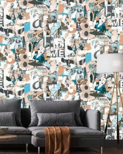 Hexoa Papiers Peints Papier Peint Graphique Collage Pop Art 53x1000cm