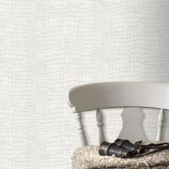 Boutique Papiers Peints Papier Peint Intissé Crocodile Vinyle Expansé Blanc 1005x52cm -Papiers peints Soldes papier peint intisse crocodile vinyle expanse blanc 1005x52cm 3