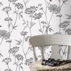 Superfresco Easy Papiers Peints Papier Peint Intissé Fleuri Gravure Noir écru 1000x53cm -Papiers peints Soldes papier peint intisse fleuri gravure noir ecru 1000x53cm 3