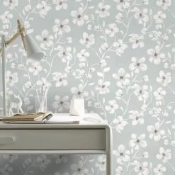 Superfresco Easy Papiers Peints Papier Peint Intissé Fleurs Sophie Gris 1005x52cm -Papiers peints Soldes papier peint intisse fleurs sophie gris 1005x52cm 2