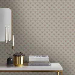 Superfresco Easy Papiers Peints Papier Peint Intissé Gatsby Art Déco écailles Beige Or 1005x52cm -Papiers peints Soldes papier peint intisse gatsby art deco ecailles beige or 1005x52cm 2