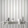 Julien MacDonald Papiers Peints Papier Peint Intissé Glitterati Rayures Blanc Argent 1005x52cm