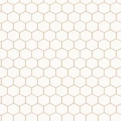 Superfresco Easy Papiers Peints Papier Peint Intissé Hexagone Geo Blanc Cuivre Or 1005x52cm -Papiers peints Soldes papier peint intisse hexagone geo blanc cuivre or 1005x52cm 2