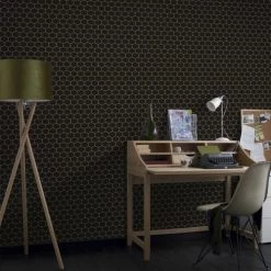 Superfresco Easy Papiers Peints Papier Peint Intissé Hexagone Geo Grainé Noir 1005x52cm