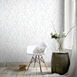 Superfresco Easy Papiers Peints Papier Peint Intissé Karma Vinyle Expansé Blanc Bleu 1005x52cm -Papiers peints Soldes papier peint intisse karma vinyle expanse blanc bleu 1005x52cm 2