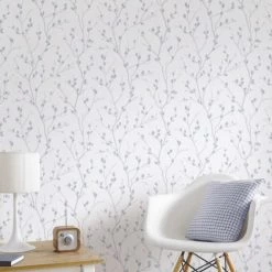 Superfresco Easy Papiers Peints Papier Peint Intissé Karma Vinyle Expansé Blanc Bleu 1005x52cm