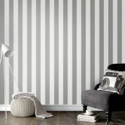 Superfresco Easy Papiers Peints Papier Peint Intissé Lynn Rayures Gris Blanc 1005x52cm -Papiers peints Soldes papier peint intisse lynn rayures gris blanc 1005x52cm 2