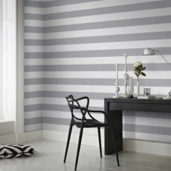Superfresco Easy Papiers Peints Papier Peint Intissé Lynn Rayures Gris Blanc 1005x52cm -Papiers peints Soldes papier peint intisse lynn rayures gris blanc 1005x52cm 3