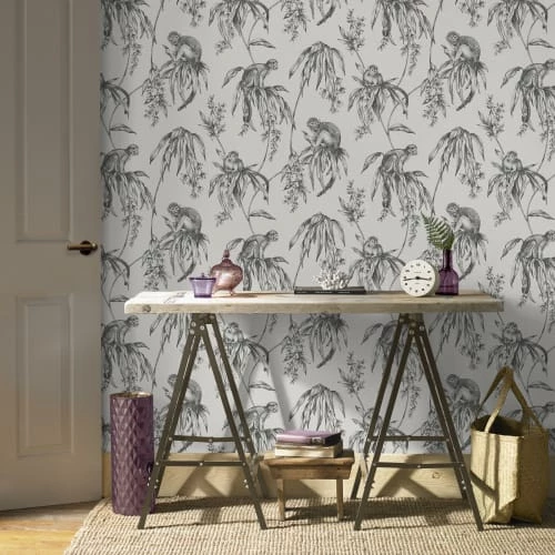 Superfresco Easy Papiers Peints Papier Peint Intissé Singe Sapajou Facétieux Gris 1005x52cm 5 Superfresco Easy Papiers Peints Papier Peint Intissé Singe Sapajou Facétieux Gris 1005x52cm – Image 3