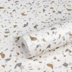 Superfresco Easy Papiers Peints Papier Peint Intissé Terrazzo Naturel Multicolore Blanc 1005x52cm -Papiers peints Soldes papier peint intisse terrazzo naturel multicolore blanc 1005x52cm 2