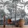 Hexoa Papiers Peints Papier Peint Jungle Cocotier Noir Et Blanc 53x840cm -Papiers peints Soldes papier peint jungle cocotier noir et blanc 53x840cm
