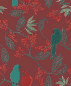 Hexoa Papiers Peints Papier Peint Jungle Et Perroquets 53x1000cm -Papiers peints Soldes papier peint jungle et perroquets 53x1000cm 2