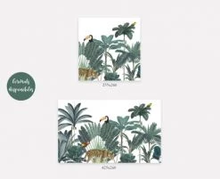Yeda Design Papiers Peints Papier Peint Jungle Forêt Tropicale Luxuriante Fond Blanc 255x260cm -Papiers peints Soldes papier peint jungle foret tropicale luxuriante fond blanc 255x260cm 2