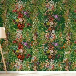 Yeda Design Papiers Peints Papier Peint Motifs Fleurs Feuillage Vert 255x260cm