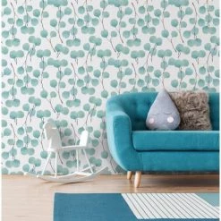 Lé Papiers De Ninon Papiers Peints Papier Peint Panoramique En Papier Bleu Céladon 240x270 -Papiers peints Soldes papier peint panoramique en papier bleu celadon 240x270 4