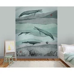 Lé Papiers De Ninon Papiers Peints Papier Peint Panoramique En Papier Bleu Gris 192x285 -Papiers peints Soldes papier peint panoramique en papier bleu gris 192x285 3