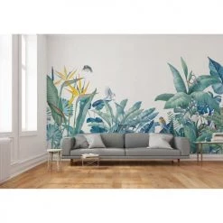 Lé Papiers De Ninon Papiers Peints Papier Peint Panoramique En Papier Bleu Lagon 384x270