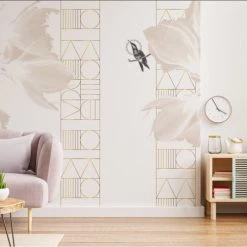 99Déco Papiers Peints Papier Peint Panoramique Graphique Floral 240x270cm Boho Chic