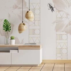 99Déco Papiers Peints Papier Peint Panoramique Graphique Floral 240x270cm Boho Chic -Papiers peints Soldes papier peint panoramique graphique floral 240x270cm boho chic 4