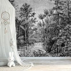 Ciment Factory Papiers Peints Papier Peint Panoramique Gravure Amazonie 260x270cm -Papiers peints Soldes papier peint panoramique gravure amazonie 260x270cm 2