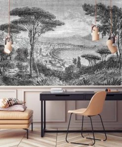 Ciment Factory Papiers Peints Papier Peint Panoramique Gravure Naples 390x270cm -Papiers peints Soldes papier peint panoramique gravure naples 390x270cm 3