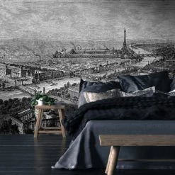 Ciment Factory Papiers Peints Papier Peint Panoramique Gravure Paris 1900 390x270cm -Papiers peints Soldes papier peint panoramique gravure paris 1900 390x270cm 2