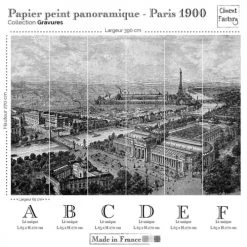 Ciment Factory Papiers Peints Papier Peint Panoramique Gravure Paris 1900 390x270cm -Papiers peints Soldes papier peint panoramique gravure paris 1900 390x270cm 4