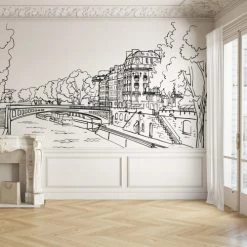 Papiers peints Soldes -Papiers peints Soldes papier peint panoramique illustration paris 336x270cm 1