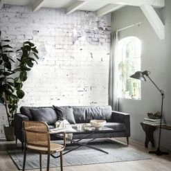 VtWonen Papiers Peints Papier Peint Panoramique Intissé Mur Briques Loft Blanc 300x300cm