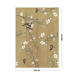 Art For The Home Papiers Peints Papier Peint Panoramique Printemps Japonais Beige Jaune 280x200cm -Papiers peints Soldes papier peint panoramique printemps japonais beige jaune 280x200cm 3
