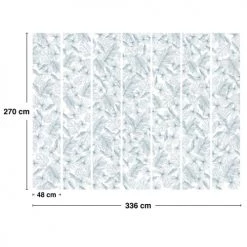 99Déco Papiers Peints Papier Peint Panoramique Végétal Bleu 336x270cm -Papiers peints Soldes papier peint panoramique vegetal bleu 336x270cm 2