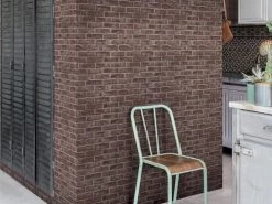 Hexoa Papiers Peints Papier Peint Rouleau Briques Foncées 53x1000cm