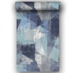 Hexoa Papiers Peints Papier Peint Rouleau Perspective Géométrique Bleue 53x1000cm -Papiers peints Soldes papier peint rouleau perspective geometrique bleue 53x1000cm 2