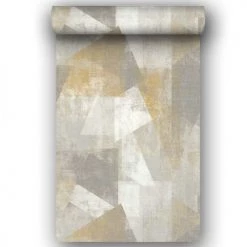 Hexoa Papiers Peints Papier Peint Rouleau Perspective Géométrique Jaune 53x1000cm -Papiers peints Soldes papier peint rouleau perspective geometrique jaune 53x1000cm 2